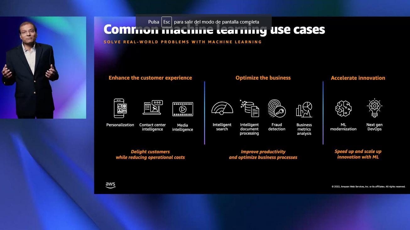 Presentación de Bratin Saha, VP of Machine Learning Services, en Amazon AI