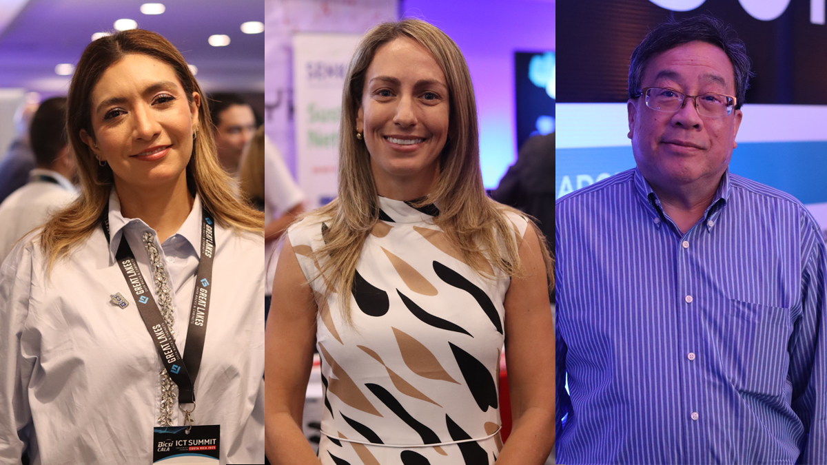 Adriana Delgado, presidente del comité de Mujeres en BICSI CALA; Elizabeth Arroyave, MBA, vicepresidenta y coordinadora del capítulo de IoT y 5G  CAMTIC; Jonathan Jew, Editor ANSITIA-942-C Data Center Standard, Chair BICSI Data Center Design Working Group.