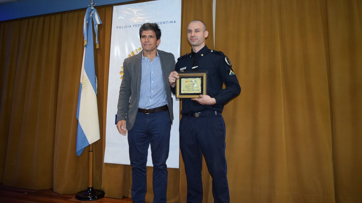 Fernando Garavatti, presidente de Matcom, en la entrega de reconocimientos de la PFA.