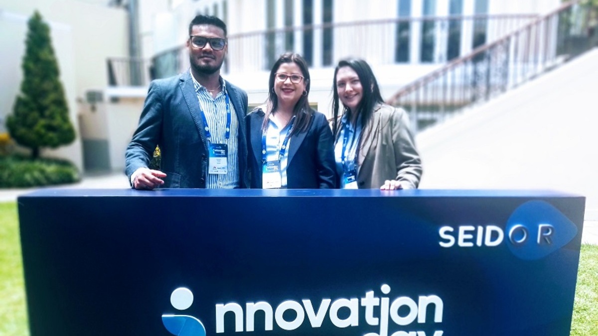 Milagros López, Marketing Manager Andean Region; Karen Rengifo, Marketing Analyst; y Alonso Falla, Marketing Analyst Perú, Bolivia, Ecuador, todos representantes de SEIDOR.