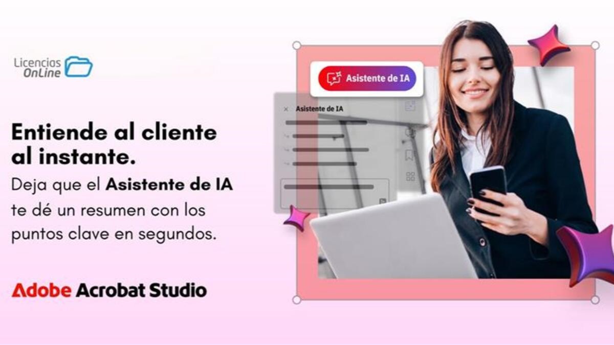 Licencias Online presentó Adobe Acrobat Studio como una herramienta de IA clave para potenciar el negocio del canal, destacando sus capacidades para analizar, gestionar y presentar documentos de forma inteligente. Integrada con Adobe Express y Firefly, la solución amplía los casos de uso hacia múltiples industrias y genera nuevas oportunidades comerciales para partners.
