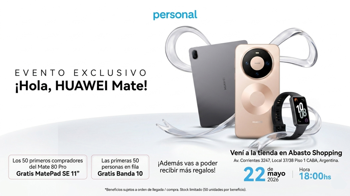 Luego de la preventa que anticipó el desembarco del Huawei Mate 80 Pro, el equipo llega a las tiendas físicas de Personal acercando sus dispositivos al público argentino a través de experiencias presenciales.