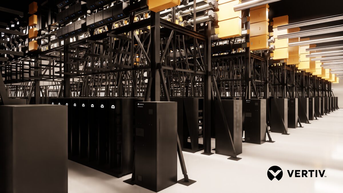 La capacidad de gemelo digital basada en modelos de Vertiv™ SmartRun ayuda a acelerar los flujos de trabajo de diseño, simulación y despliegue de fábricas de IA.