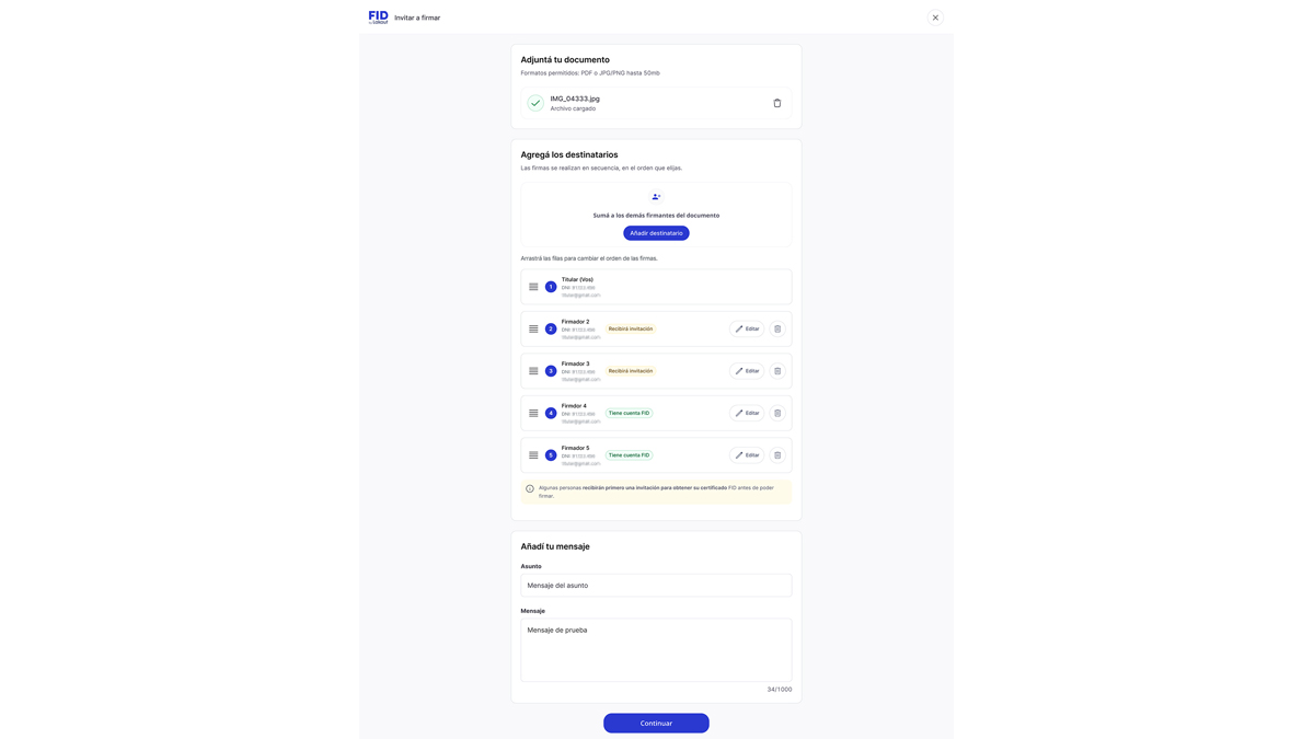 La nueva herramienta permite compartir documentos, definir el orden de firma, realizar el seguimiento del proceso en tiempo real y descargar el documento final desde una única plataforma.